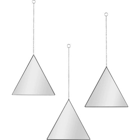 Miroir suspendu Triangle noir Louxor (Lot de 3) (1/4)