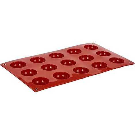 Molde de silicona de 2 piezas para pasteles individuales, antiadherente, 15 cavidades, juego de 1 molde, ø 40 mm, 20 mm de alto, fabricado en Italia