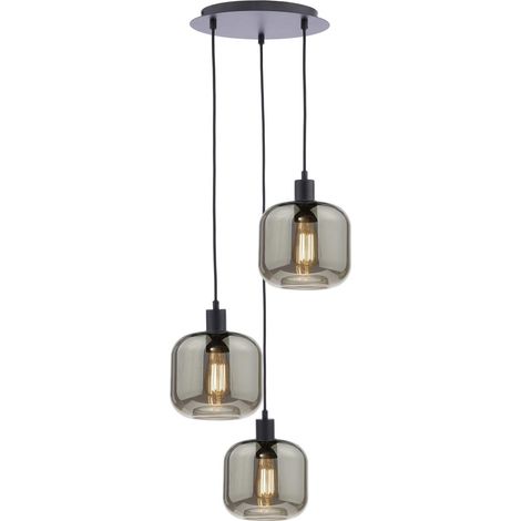 Dar 3 Suspension à 3 lumières noir mat (1/3)
