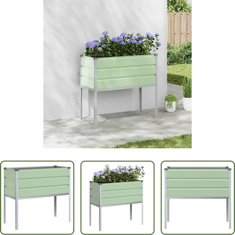 Außenplanter - Pflanzkübel Pastellgrün 100 x 45 x 90 cm Verzinkter Stahl (1/5)
