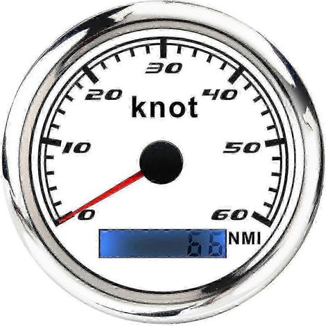 Compteur de vitesse marin LCD 85 mm, 12 V/24 V, avec écran rétroéclairé, odomètre, tachymètre et compteur horaire, vitesse maximale jusqu'à 60 nœuds, compatible avec les navires. (1/5)