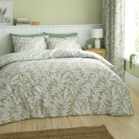 Parure de lit réversible avec Housse de Couette et taies d'oreiller Vert Super King Size (1/5)