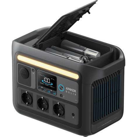 Anker – Station d'alimentation portable 1200W – Capacité 768Wh – Charge CA, solaire, allume-cigare – 8 appareils connectés simultanément (1/5)