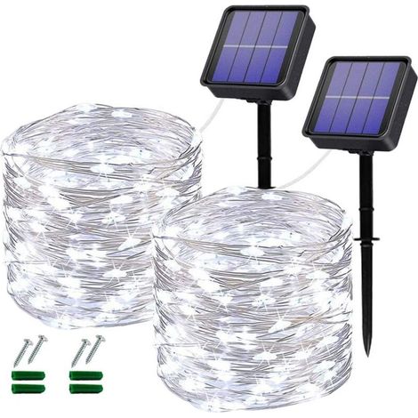 Outdoor Solar String Lights, 12m, 100 LED Solar String Lights, 8 Modes, Waterproof Copper Wire Decorative Lights for Garden, Wedding, Party, Patio, Bedroom (1/5)