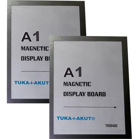 2x A1 Cadre d'affichage Magnétique, Adhésif pour Signe Enseignes, Pochette Cadre d'information Fermeture Magnétique, Porte Affiche, Sachet de 2 Couleur Noir, TKD8400-A1-2x (1/5)