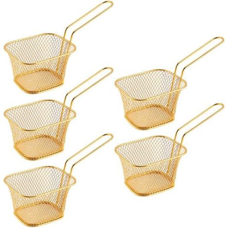 Panier à Frire Mini Frites Panier à Frire Carré Filtre à Huile Panier à Frire Snack Vaisselle Panier Petit (1/4)