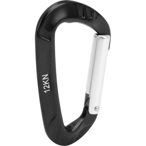 Leichter und robuster Kletterkarabiner aus Aluminiumlegierung für Wandern und Abenteuer (schwarz) (1/5)