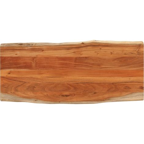 Tablero de mesa rectangular borde natural acacia 140x60x2,5 cm