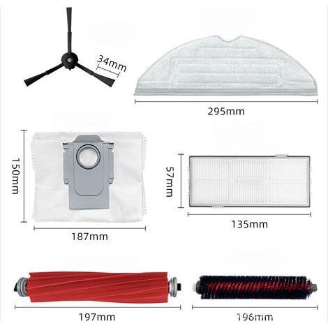 Suitable for Roborock robot vacuum cleaner accessories, including the main brush, filter, mop, and dust bag for the S7MaxV Ultra/G10S PRO. (1/4)