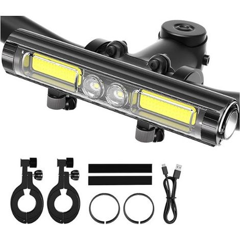 Éclairage vélo de 400 à 1500 lumens, phare LED ultra-lumineux, 8 modes, éclairage vélo rechargeable avec entrée et sortie de 3000 mAh, autonomie de 4 à 8 heures, phare vélo étanche pour cyclisme et VT (1/4)