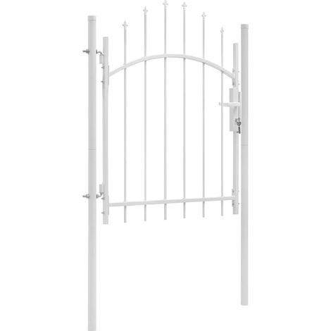 Puerta de jardín Woerden acero 1x1,25 m blanco vidaXL (1/4)