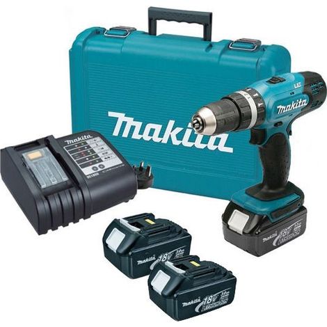 Makita DHP453SFE3 18v LXT Lithium Ion Combi Hammer Drill Driver + 3 x 3.0Ah Batt