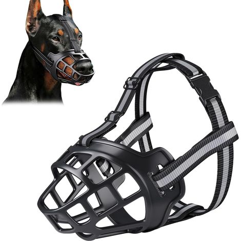 Dog Muzzle Anti-Bark and Anti-Bite with Breathable Mesh and Durable Nylon Band for Small, Medium and Large Dogs (1/5)