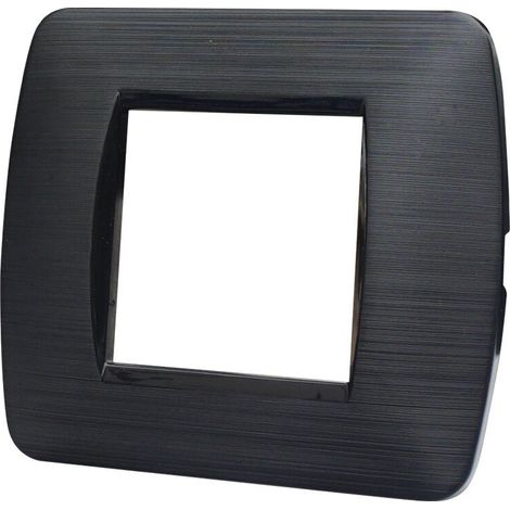 ETTROIT LN85214 2P Kunststoffplatte, mattschwarz, kompatibel mit der Bticino Living Light Space-Serie