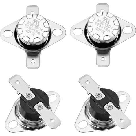 4 Pcs Thermostat KSD301 40°C/104°F 16A Matériau Bakélite (1/4)