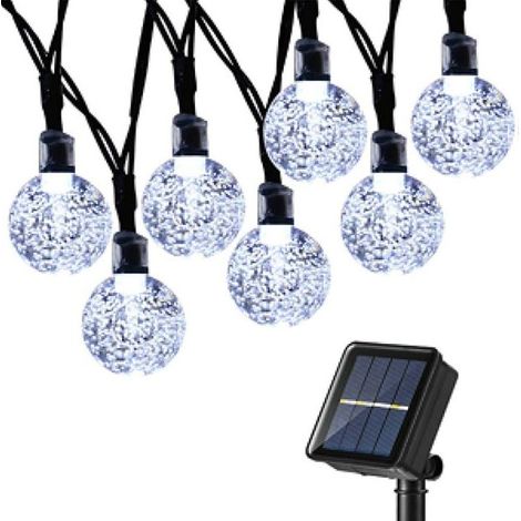 50 boules LED solaires, fil de cuivre 7 m, 8 modes éclairage, guirlande lumineuse extérieure jardin terrasse (1/5)
