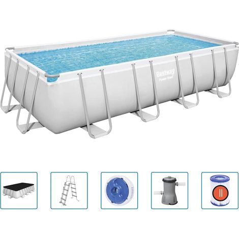 Bestway Power Steel Set Piscina Rettangolare 488x244x122 cm (1/5)