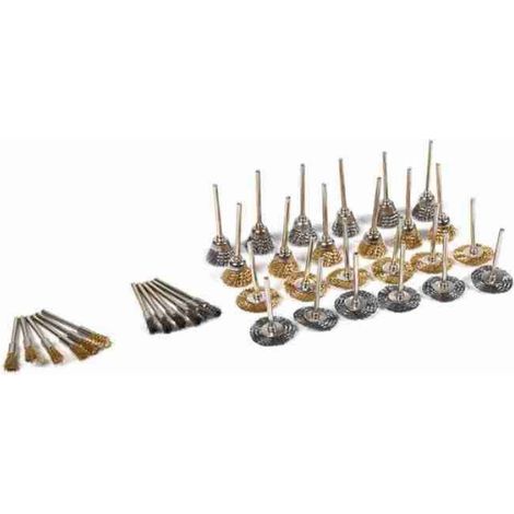 Brosse Métallique - Cuivre Et Acier Inoxydable - Pour Polissage Et Meulage Bois Métal - 36 Pièces (1/4)