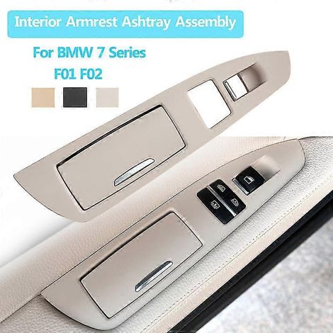 Ensemble cendrier de porte arrière intérieure de remplacement pour BMW Série 7 F01 F02 730 735 740 745 750 760 Panneaux et pièces de porte intérieure -- Neuf, côté gauche, beige (1/4)