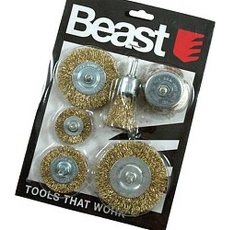 Jeu de Brosses à Métal 6x - 1.5, 2, 2.5, 3 - Polyvalent et Efficace - Résistance et précision - Beast