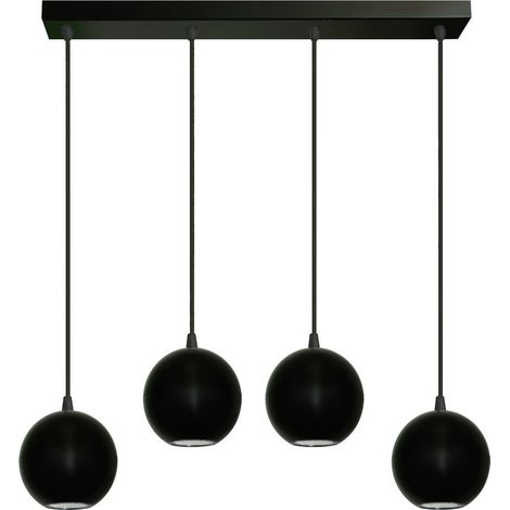 Helam MIDWAY Plafonnier Barre Droite Noir 60cm