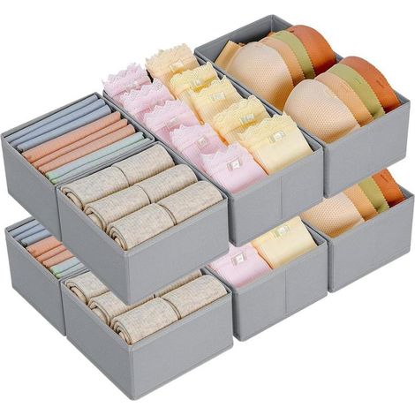 DIMJ 8er Set Schubladeneinsätze Stoff Organizer für Kleiderschränke (1/5)