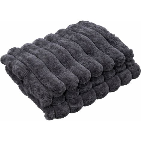 Plaid moelleux Gris anthracite 130x170 cm