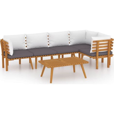 Maison Exclusive - Set Divani da Giardino 6 pz con Cuscini in Massello di Acacia (1/5)