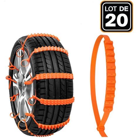20 Chaîne à Neige Chaînes de Pneu de Voiture Chaînes de Traction Antidérapantes Voiture Pneus Sécurité Chaîne Anti-dérapante Facile à Installer pour Voiture SUV Camion(86cm2cm) (1/4)