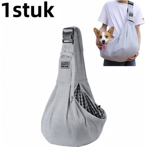 Sac de transport pliable pour chien (1 pièce) - Sac à dos respirant pour petits Chiens et Chats - Léger et pliable pour l'intérieur et l'extérieur - Grijs (1/5)