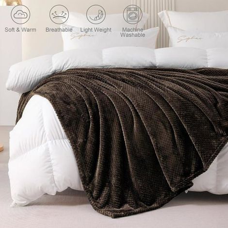 Couverture - Microfibre - 130 x 170 cm - Pour Canapé Lit ou Extérieur - 1 Pièce (1/5)