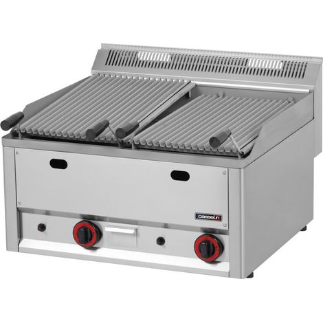 Grill pierre de lave double - 66 cm - 13000W gaz - Casselin
