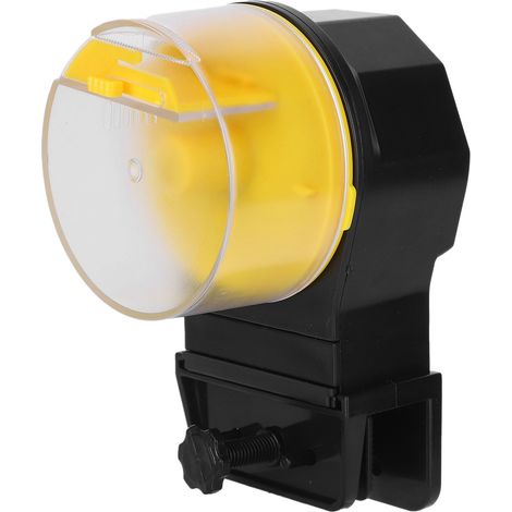 Distributeur automatique de nourriture pour poissons, programmable, flexible, pratique, facile à nettoyer et à installer, pour aquarium (jaune) (1/5)