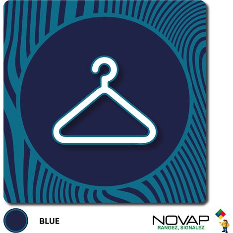 Plaque de porte Vestiaires - Design Bleu 90x90mm - 4340111 (1/2)