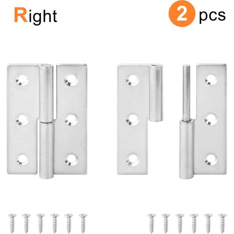 Charnières amovibles en acier inoxydable (75 mm R) - Lot de 2 - 270° - Noir - Pour portes de meubles de cuisine, placards et armoires (1/5)