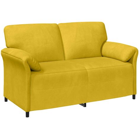 Divano a 2 Posti Giallo 158 x 83 x 95 cm Velluto vidaXL