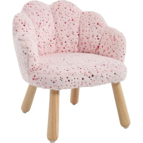 CHAIRUS Sillón Infantil Tapizado de Lana Sintética Precioso Sillón para Niños Pequeños para Habitaciones Infantiles de Niñas y Niños, Rosa (1/5)