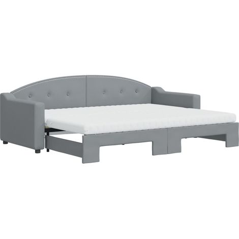 Maison Exclusive - Divano Letto Estraibile Materassi Grigio Chiaro 80x200 Tessuto
