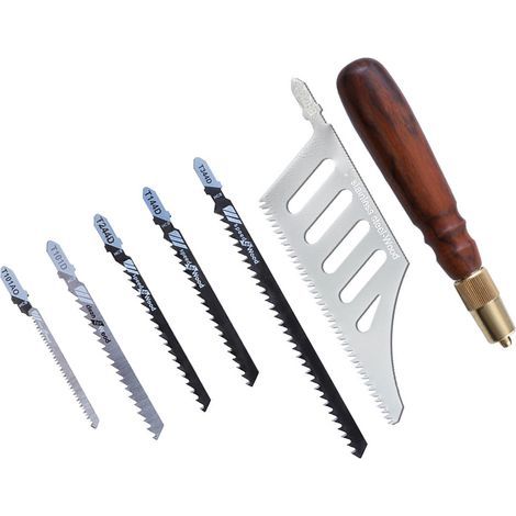 Scie à main avec manche en bois, lames détachables en acier à haute teneur en carbone, outil Portable pour le travail du bois (1/5)