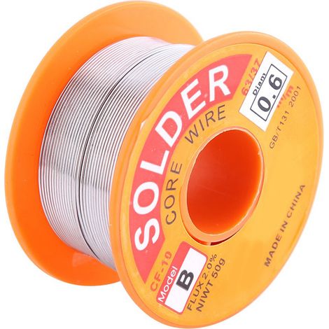 Fil de soudure colophane 63/37, flux 2%, étain pour fer à souder, bobine 50g, diamètres 0,6/0,8/1,0 mm.