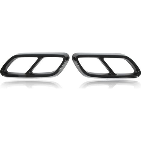 Juego de dos embellecedores de escape traseros, recambio para Mercedes-Benz Clase C W206 (a partir de 2021), negro brillante -Crezuo