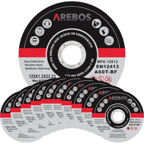 Canbolat Vertriebs Gmbh – Disque à tronçonner 125 mm – Alésage 22,2 mm – Épaisseur 1,2 mm – Pour métal, acier, inox – Coupe précise et propre