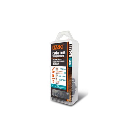 Chaîne De Tronçonneuse Ozaki Sous Coque Semi Carrée: .3/8''lp .043 (1,1mm) 40 Entraîneurs ( E43 ).