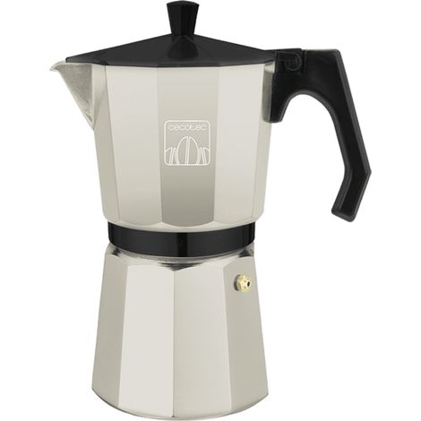 Cecotec Cafetière italienne Cumbia Mokclassic 300 Beige, en aluminium, capacité of 150 ml pour 3 tasses, convient à tout type ofde cuisine, pièces amovibles et lavables au lave-vaisselle. (1/2)