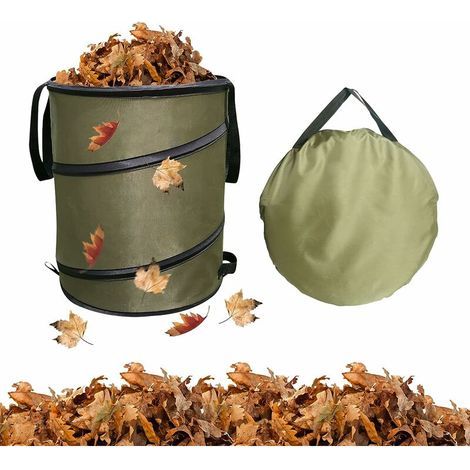 91-Liter-Gartensack, Gartenabfallsäcke, wasserdichte und reißfeste Abfallsäcke – wiederverwendbarer, faltbarer Behälter aus Oxford-Gewebe (1/5)