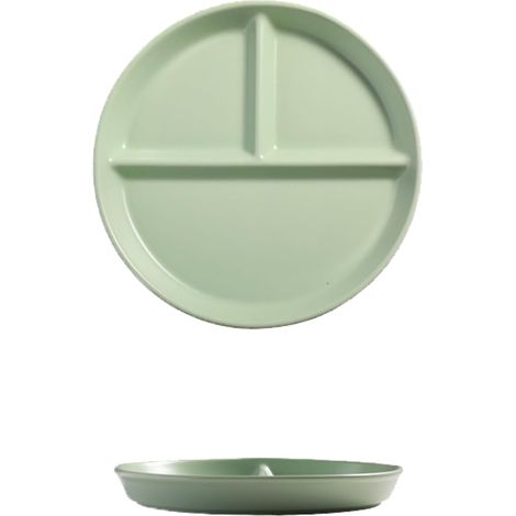 1 Assiette Divisée En Céramique, 3 Compartiments, Résistant Micro-ondes Et Lave-vaisselle, Pour Adultes Et Enfants (1/5)