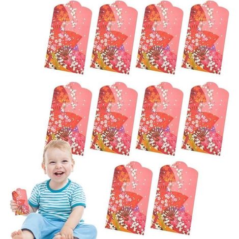 Enveloppes rouges - Non spécifié - Lot de 10 - Style japonais - Pour le Nouvel An chinois - Mixte (1/4)