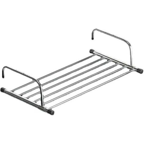 Wäscheständer aus Edelstahl, faltbar, für Balkon, Schlafzimmerfenster (Größe: 78–140 cm)