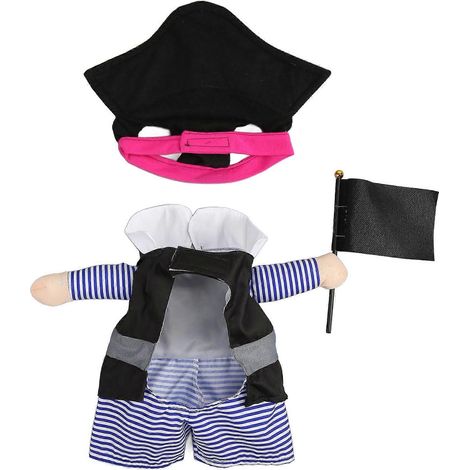 Costume Pirate Chien Chat Imprimé Cartoon Mignon Déguisement Animaux Fête Accessoire Mode Tenue Pirate pour Petit Chien et Chat (1/5)