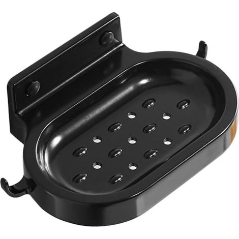 Etagère Aluminium Auto Adhésive Murale sans Perçage avec Double Crochets Drainant Rangement Gain de Place pour Salle de Bain et Cuisine (1/4)
